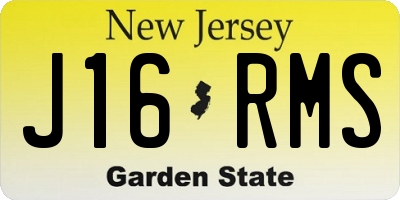 NJ license plate J16RMS