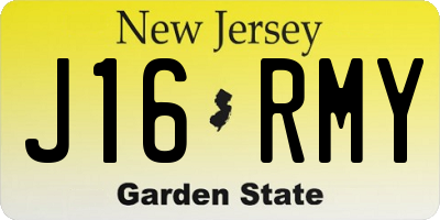 NJ license plate J16RMY