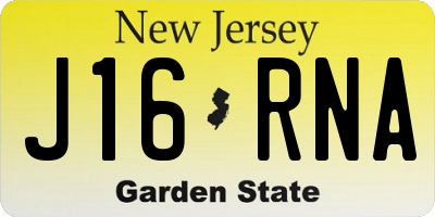 NJ license plate J16RNA