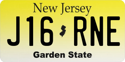 NJ license plate J16RNE