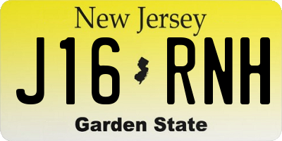 NJ license plate J16RNH