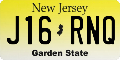 NJ license plate J16RNQ