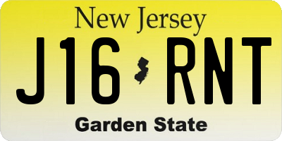 NJ license plate J16RNT