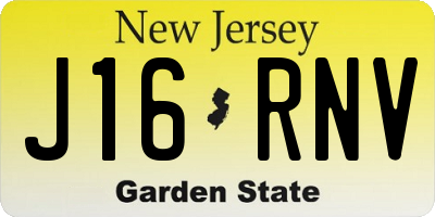 NJ license plate J16RNV