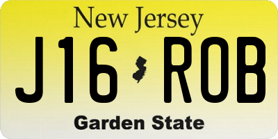 NJ license plate J16ROB