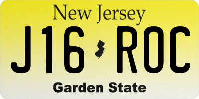 NJ license plate J16ROC
