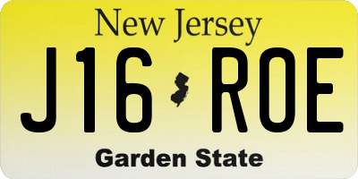 NJ license plate J16ROE