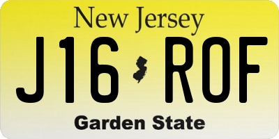NJ license plate J16ROF