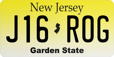 NJ license plate J16ROG
