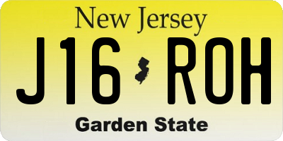 NJ license plate J16ROH
