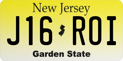 NJ license plate J16ROI