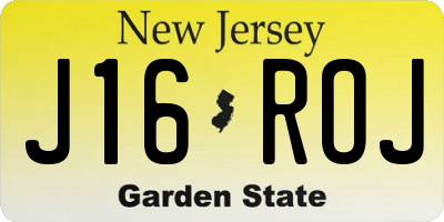 NJ license plate J16ROJ