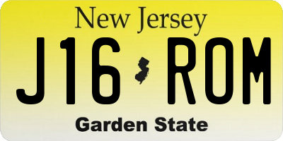 NJ license plate J16ROM