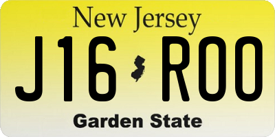 NJ license plate J16ROO