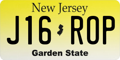 NJ license plate J16ROP