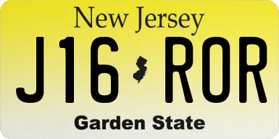 NJ license plate J16ROR