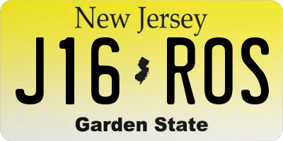 NJ license plate J16ROS