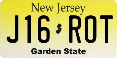 NJ license plate J16ROT