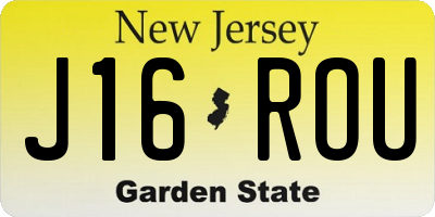 NJ license plate J16ROU