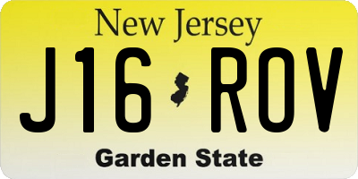 NJ license plate J16ROV