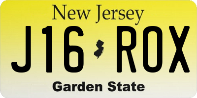 NJ license plate J16ROX