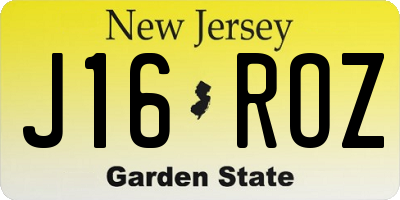 NJ license plate J16ROZ