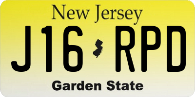 NJ license plate J16RPD