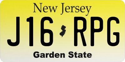 NJ license plate J16RPG