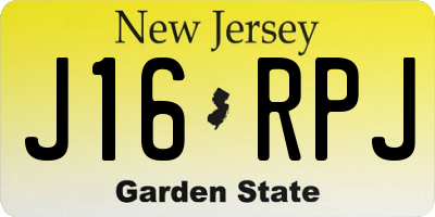 NJ license plate J16RPJ