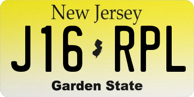 NJ license plate J16RPL