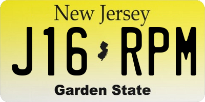NJ license plate J16RPM