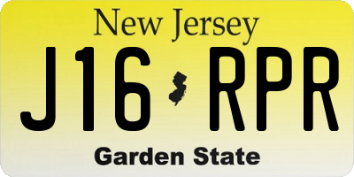 NJ license plate J16RPR