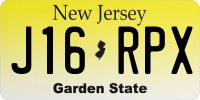 NJ license plate J16RPX