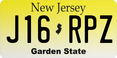 NJ license plate J16RPZ
