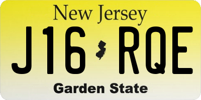 NJ license plate J16RQE
