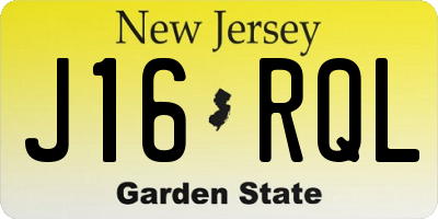 NJ license plate J16RQL