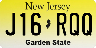 NJ license plate J16RQQ