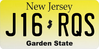 NJ license plate J16RQS