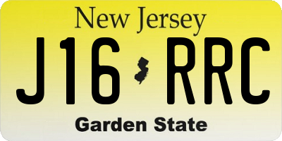 NJ license plate J16RRC