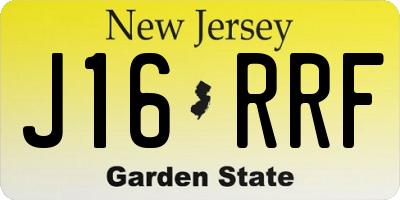 NJ license plate J16RRF