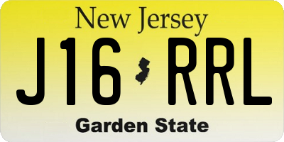 NJ license plate J16RRL