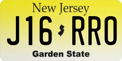 NJ license plate J16RRO