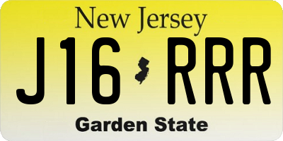 NJ license plate J16RRR