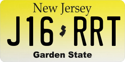 NJ license plate J16RRT