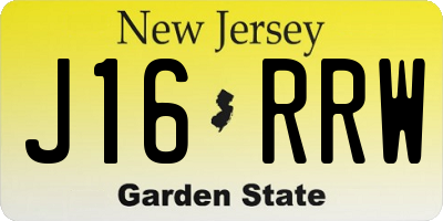 NJ license plate J16RRW