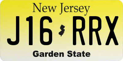 NJ license plate J16RRX