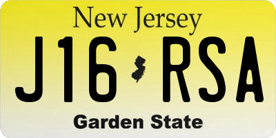 NJ license plate J16RSA