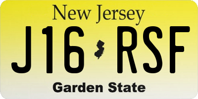 NJ license plate J16RSF