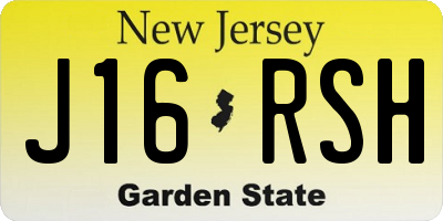 NJ license plate J16RSH