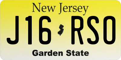 NJ license plate J16RSO